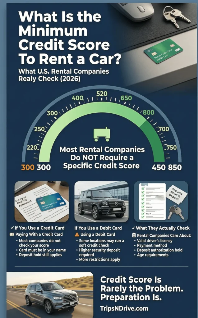 What is the lowest credit score to rent a car