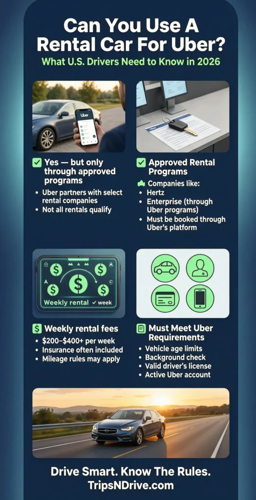 Can you use a rental car to drive for uber